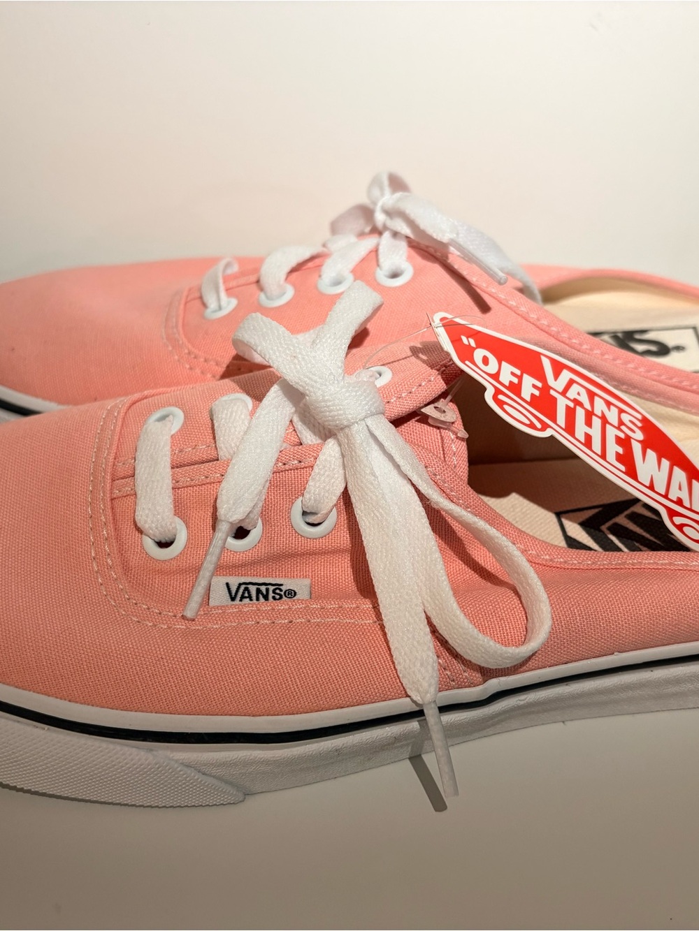 Vans Pink Low-Top Canvas Sneakers with White Laces